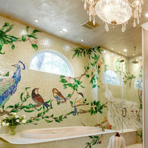 Exquisite Splendor Bird Mosaic Tile Wall