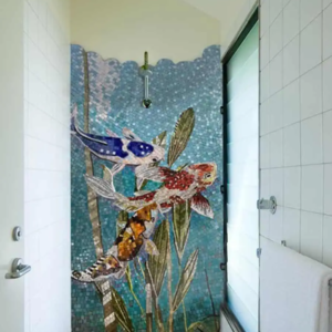 Koi Fish Mosaic Wall