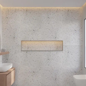 Elegant White Mosaic Bathroom Tiles