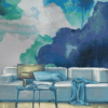 Abstract Blue Wall Tile Murals