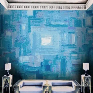 Abstract Square Blue Mosaic Wall