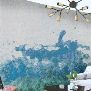 Aqua Abstract Mosaic Tile Wall Art