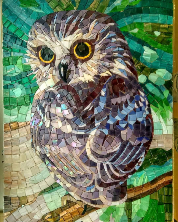 Glass Mosaic Owl