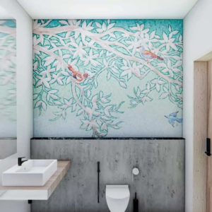 Bird Vibrant Bathroom Wall Mosaic